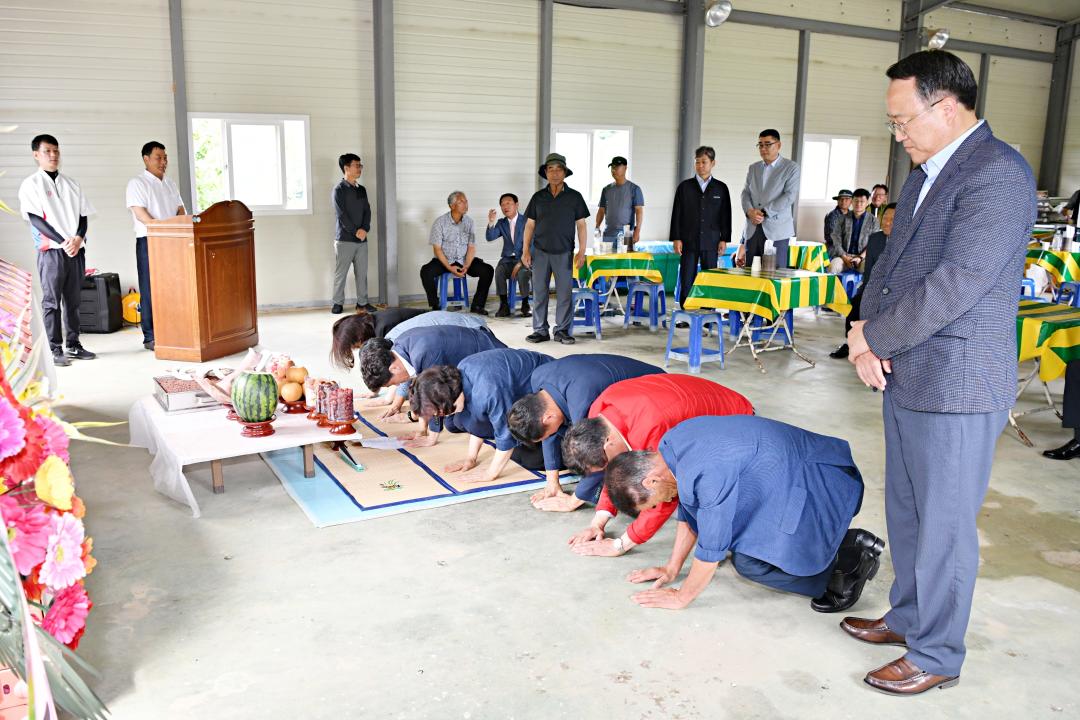 복숭아 첫 출하 기원제（청성면 조천리）