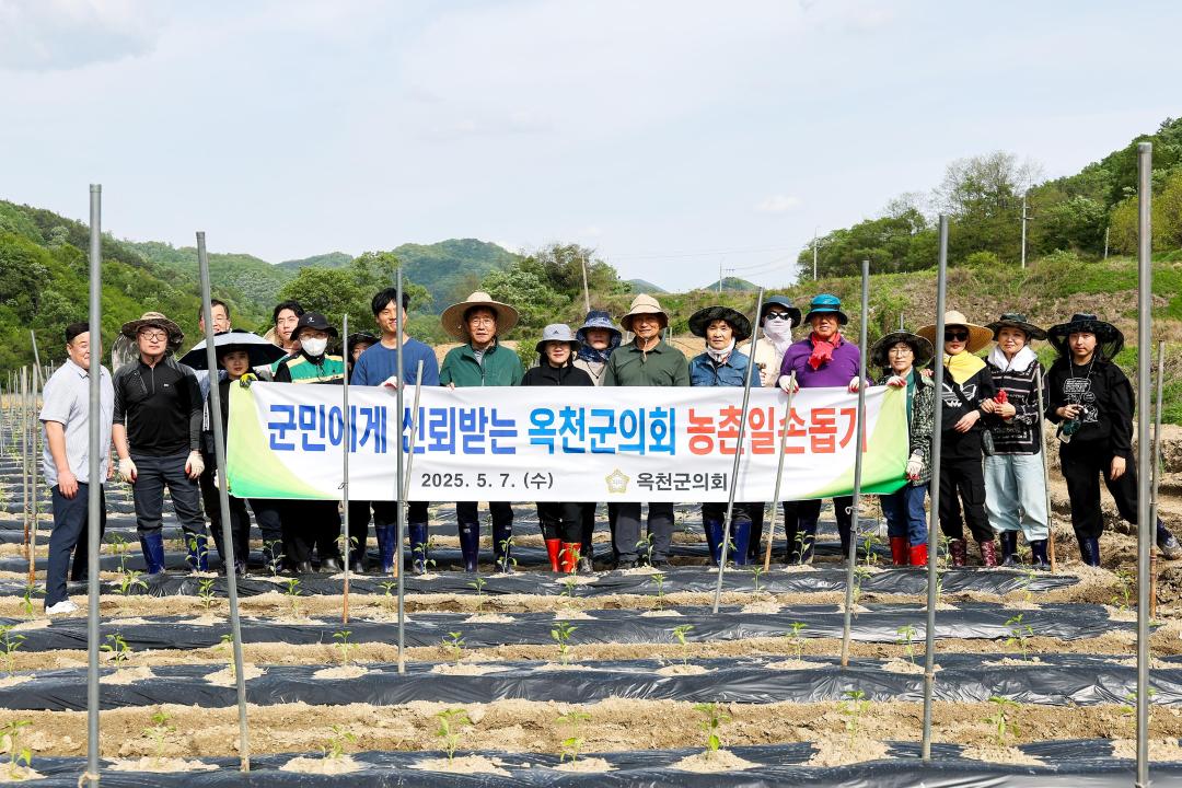 옥천군의회 농촌일손돕기(청산면) ※고추 지지대 설치 작업 등